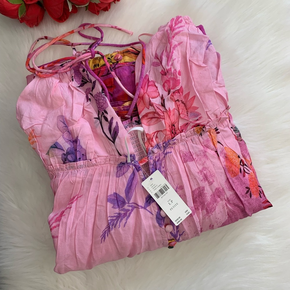 Anthropologie Pink Floral Maxi Dress - Picture 13 of 16